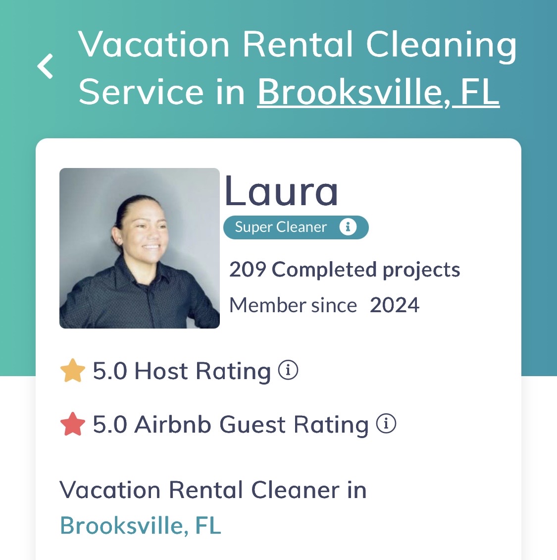 Historical Turno profile screenshot of founder Laura C.